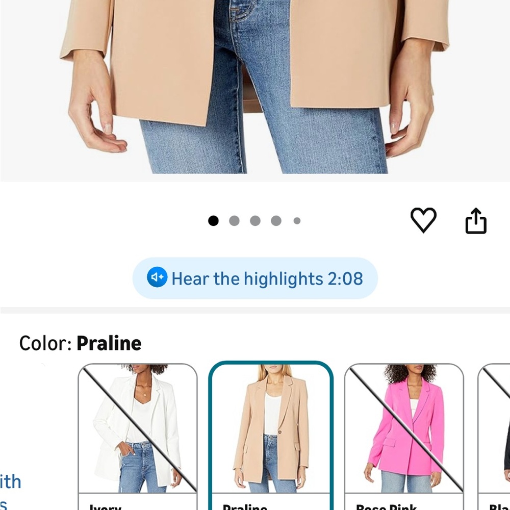 Women's Tan Blazer color: Praline - Picture 11 of 13